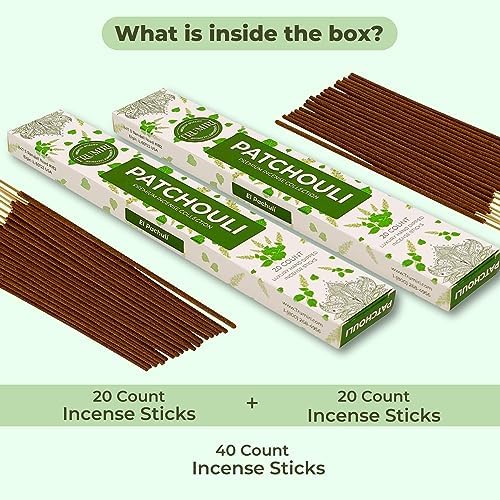 Patchouli Incense Sticks - 40 Sticks Dual Pack