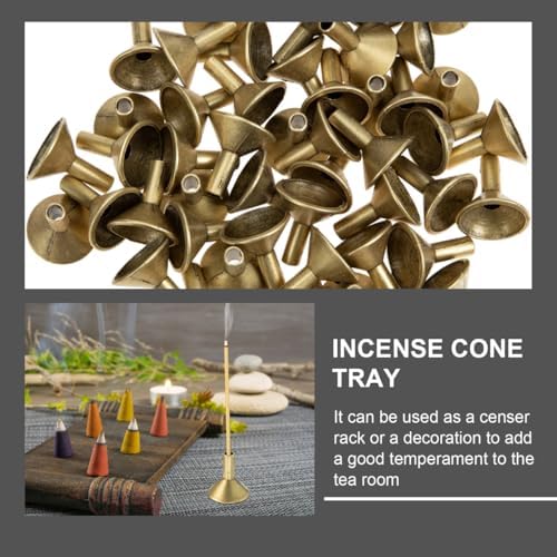HANABASS 50PCS Brass Incense Holder for Home Decor Meditation Yoga Room Fragrance Decoration