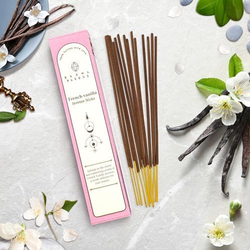 French Vanilla Incense Sticks 40pcs Hand Dipped Natural Burn