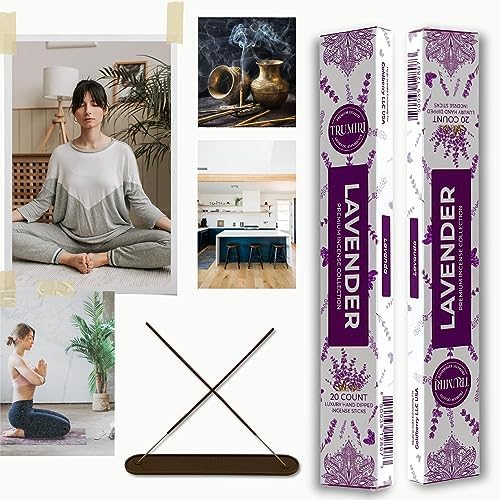 TRUMIRI Organic Lavender Incense Sticks - 40 Total - Dual Pack