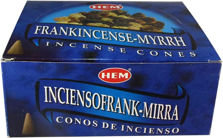 HEM Frankincense and Myrrh Incense Cones 120 Cones 12 Packs