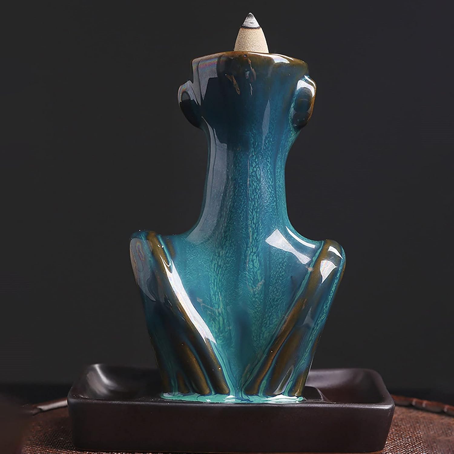 Ceramic Backflow Incense Burner with 20 Cones and Accessories