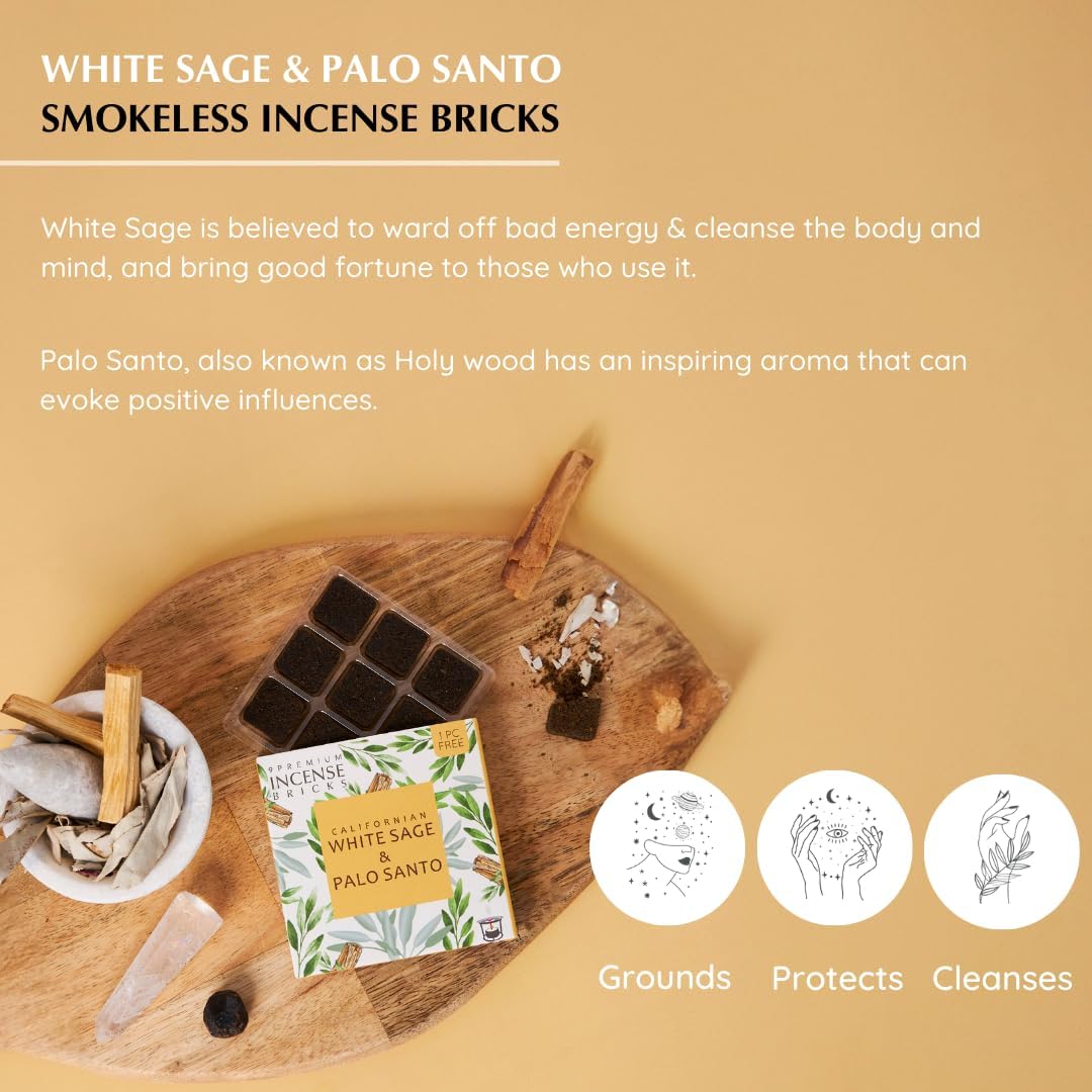 White Sage and Palo Santo Incense Bricks 3x9