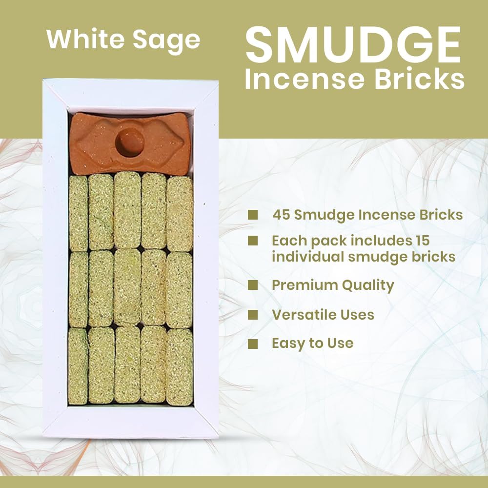 ISHOM Smudge Incense Bricks 45 Pack Combo