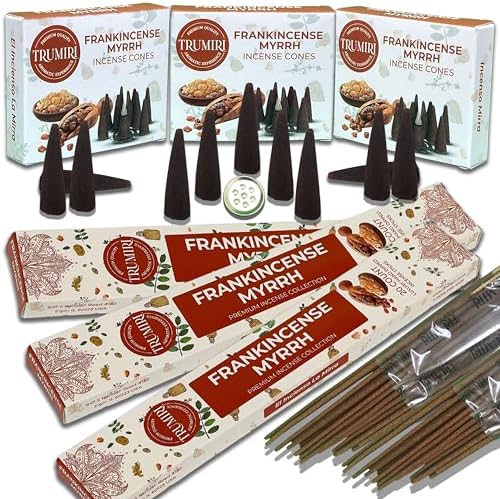 Frankincense Myrrh Incense Sticks and Cones Combo Pack