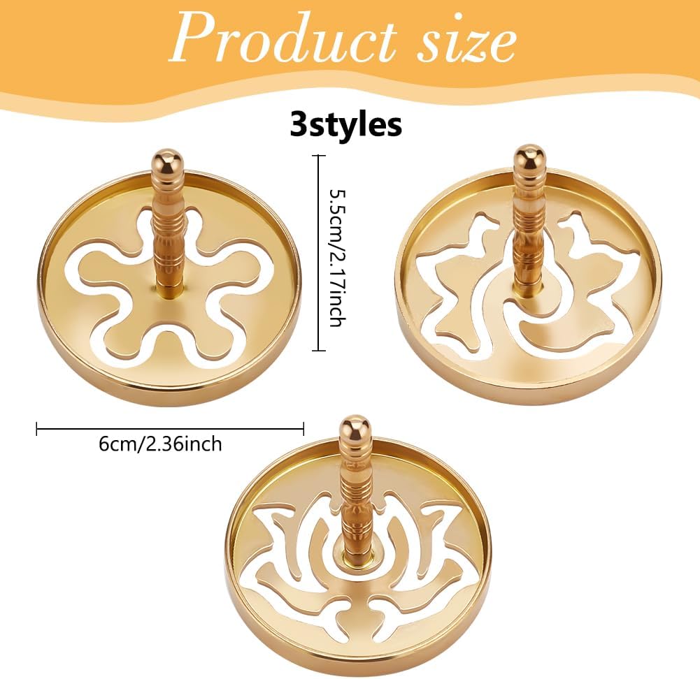 WEBEEDY 3 Pcs Brass Incense Press Set for DIY Home Fragrance