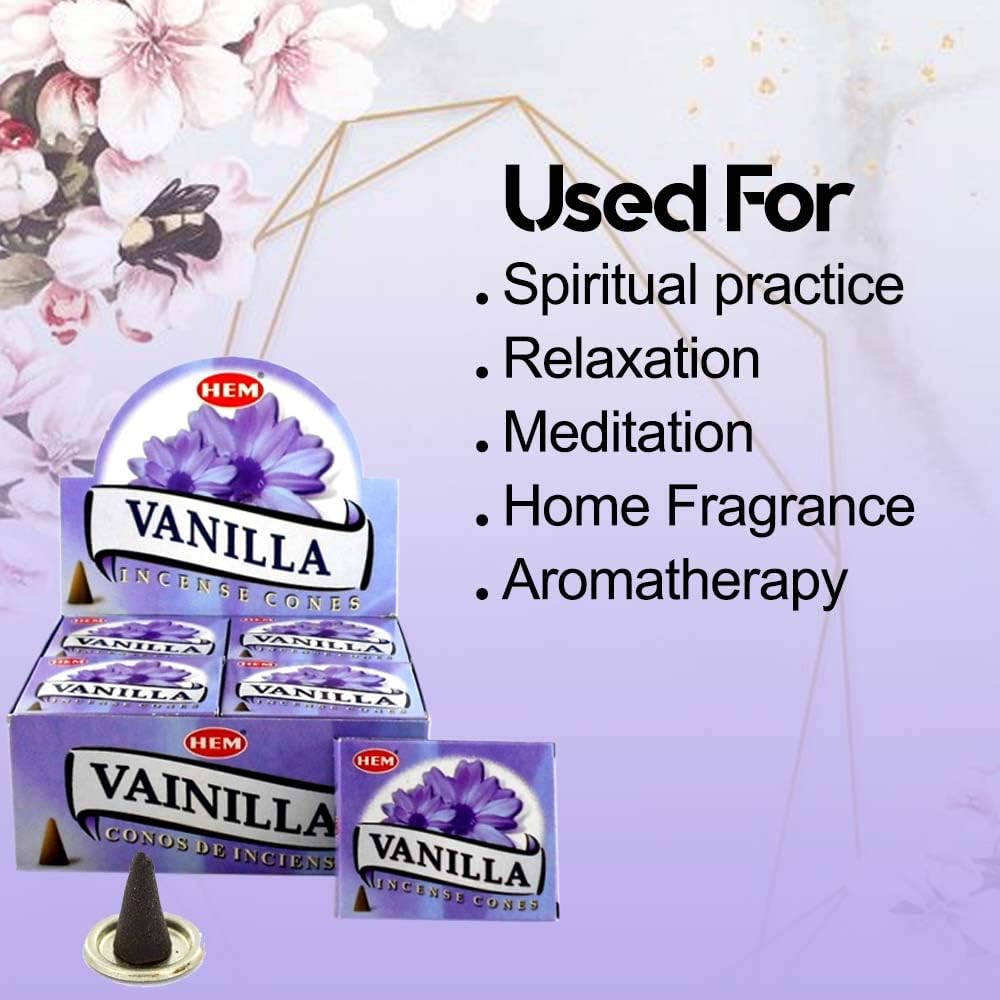 HEM Vanilla Incense Case of 12 Boxes 10 Cones Each