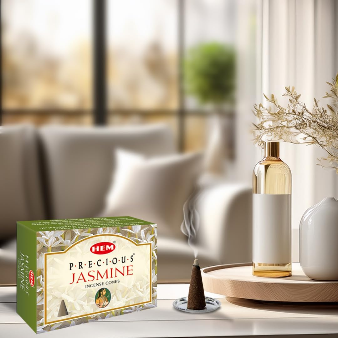 HEM Precious Jasmine Incense Cones Pack of 12