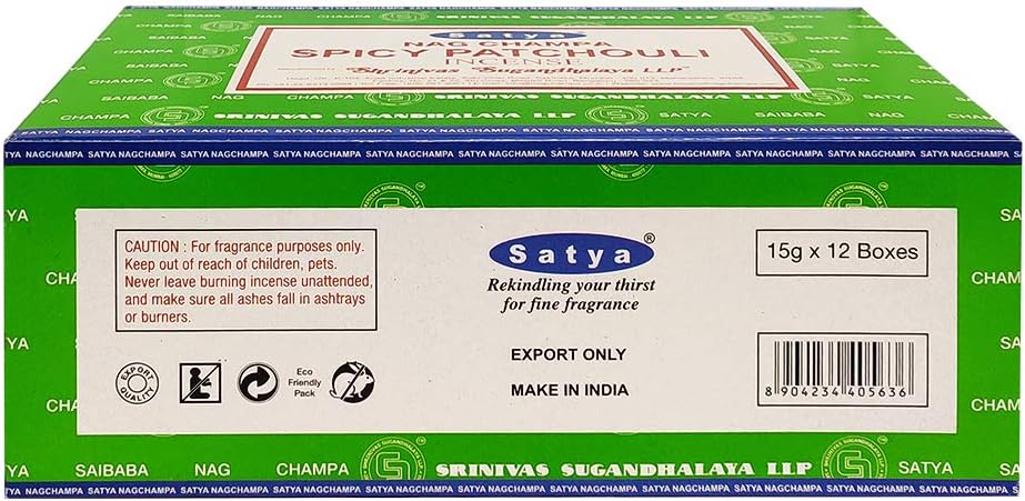 Satya Spicy Patchouli Incense Sticks Economy Pack