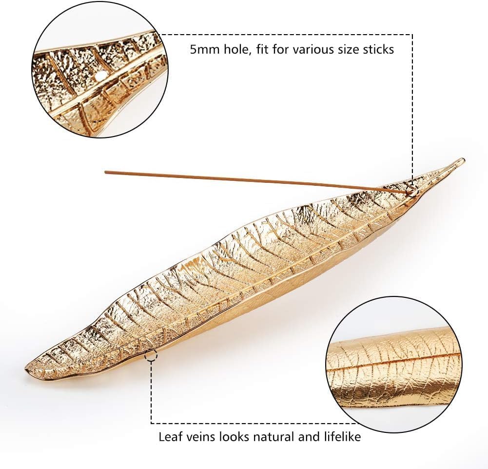 Zen Leaf Incense Burner with Ash Catcher