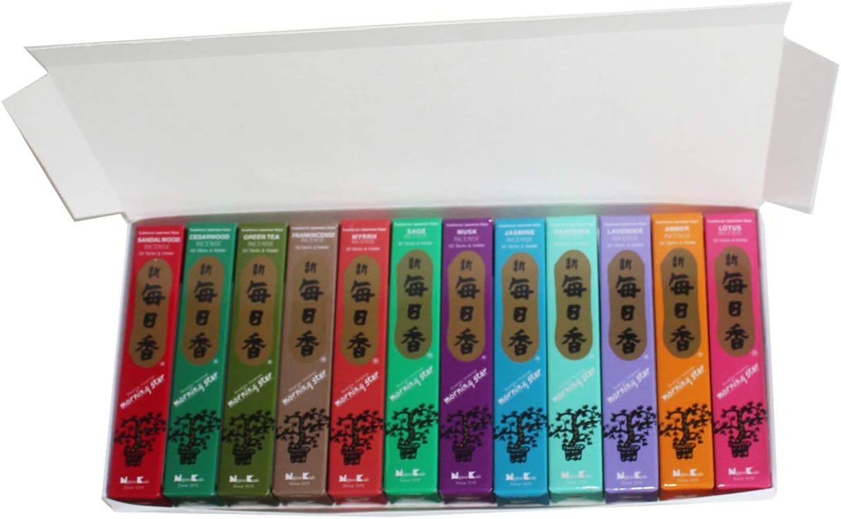 Morning Star Nippon Kodo Incense Set 12 Scents 600 Sticks