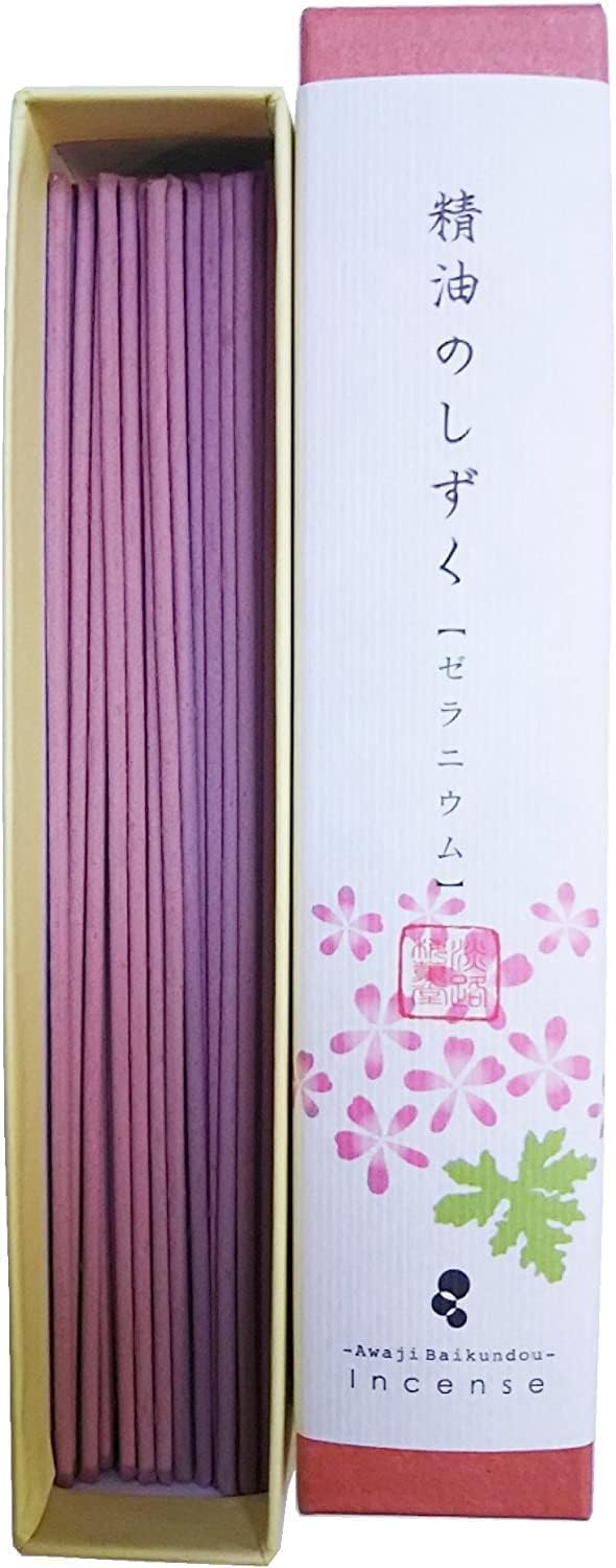 SEIYUNOSHIZUKU Geranium Incense Sticks Made in Japan