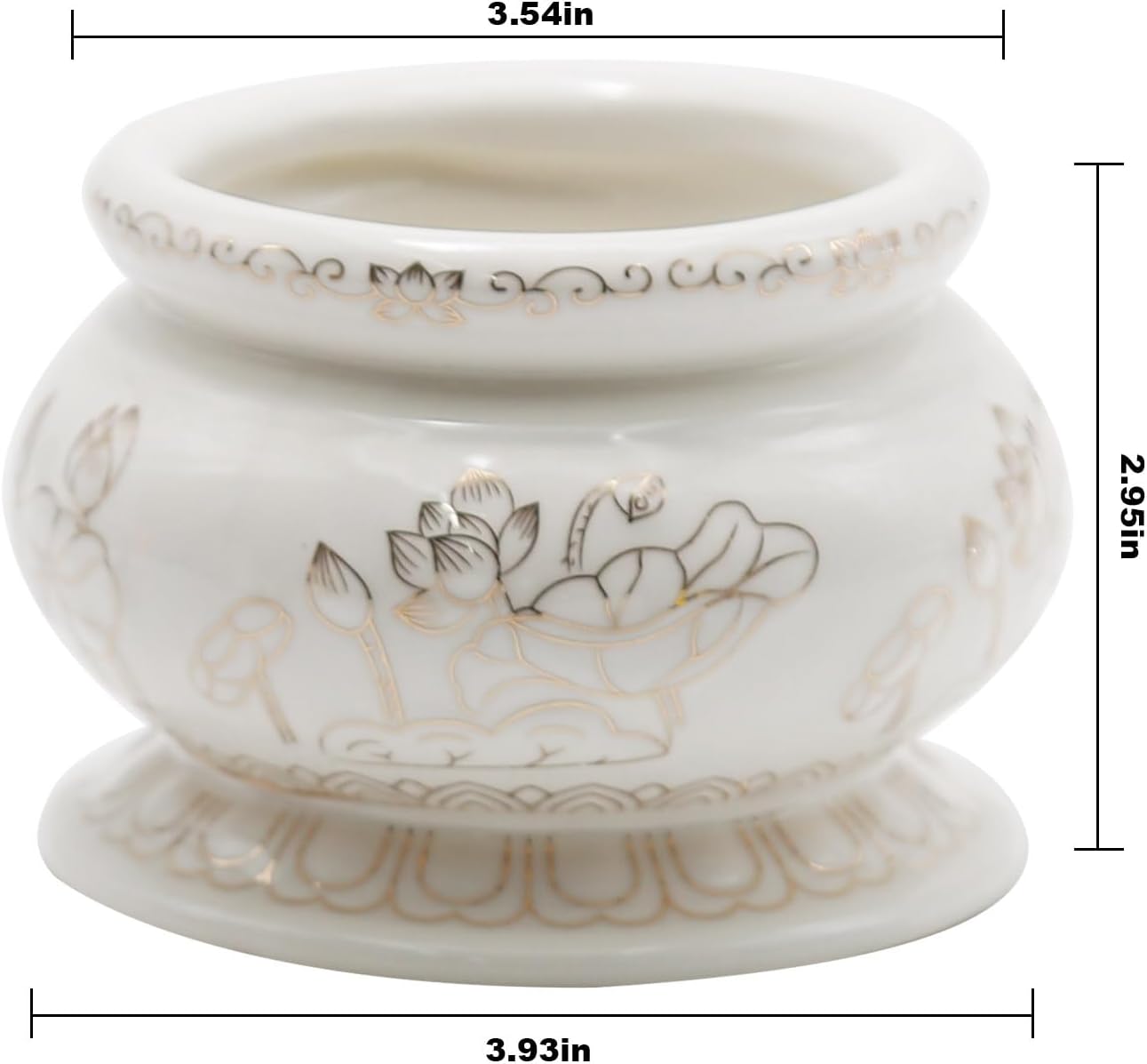 4-Inch White Ceramic Incense Burner Pot for Meditation and Prayer