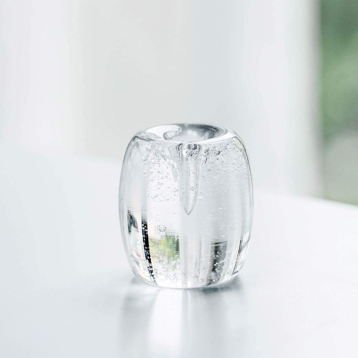 Clear Artificial Crystal Incense Stick Holder with Bubbles Design