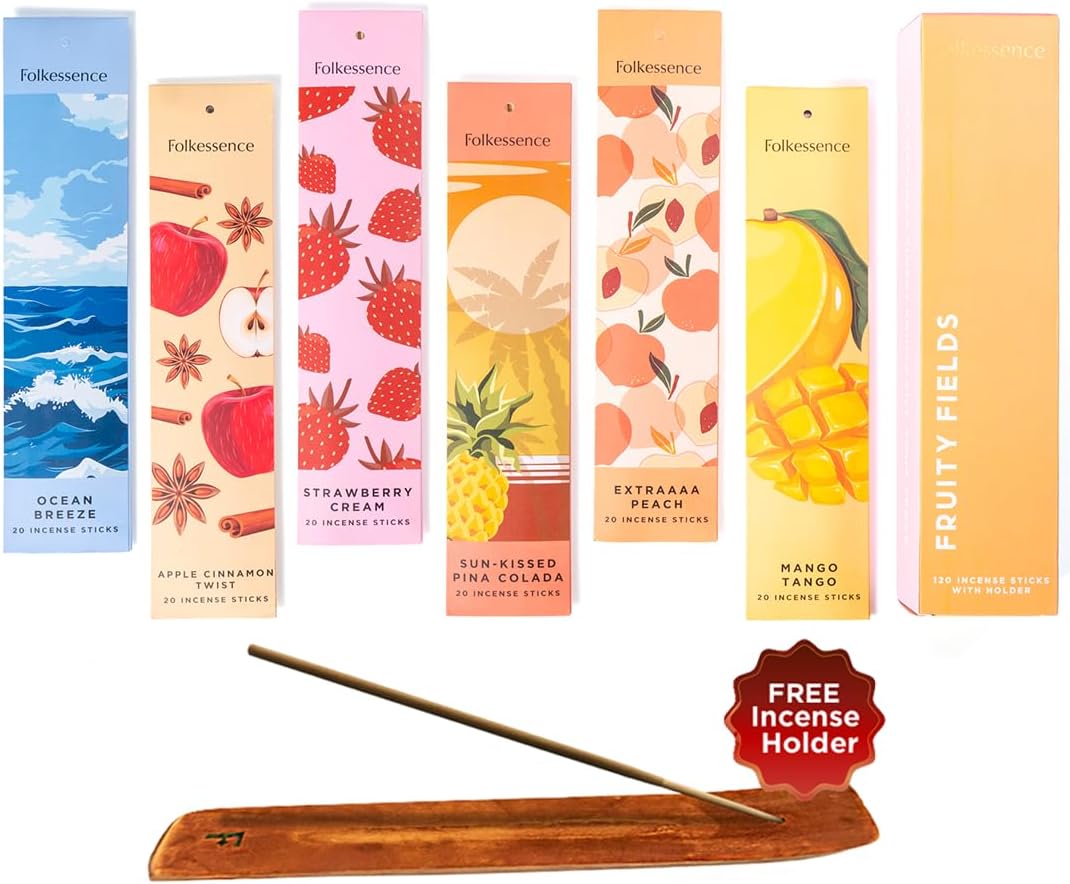 Folkulture Fall Incense Sticks with Holder Set of 6 1