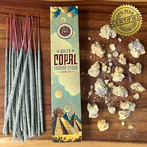 White Copal Incense Sticks - 20 Sticks for Meditation Yoga and Spiritual Cleansing