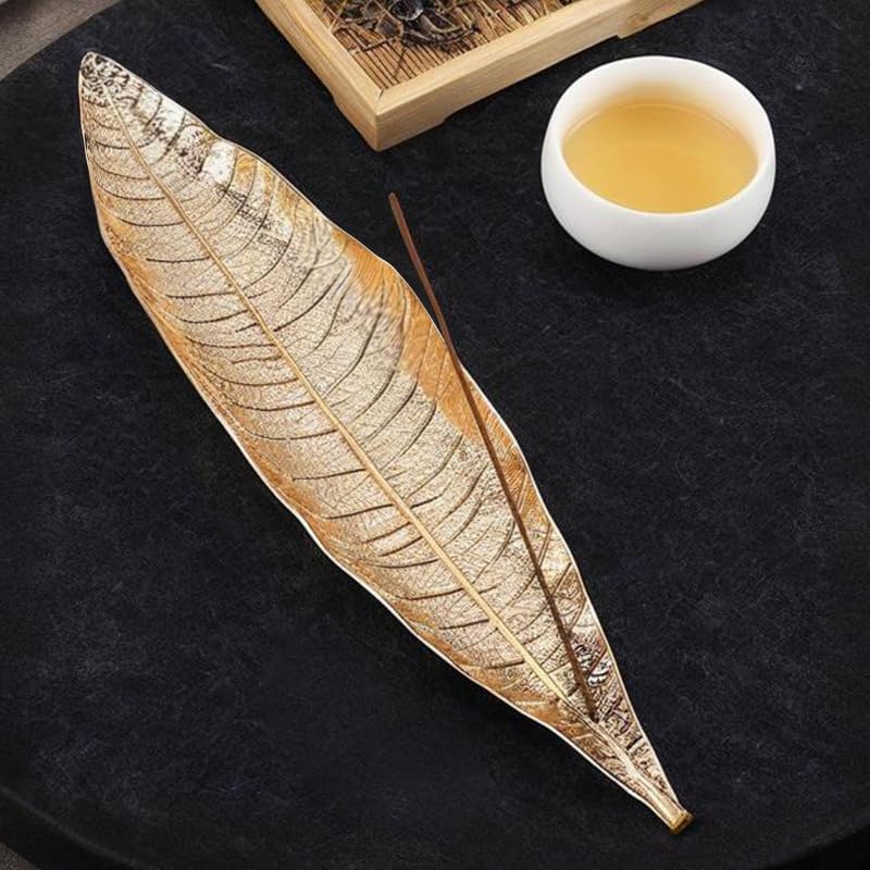 Zen Leaf Incense Burner with Ash Catcher