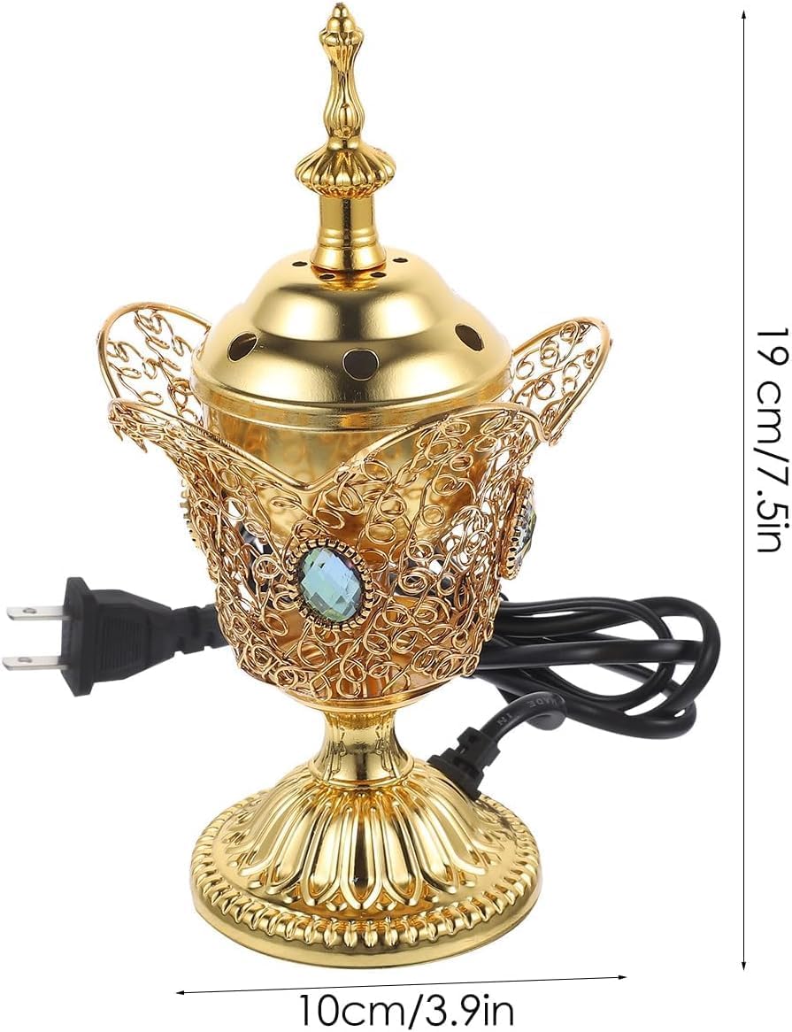 Gold Electric Incense Burner Holder for Home Decor