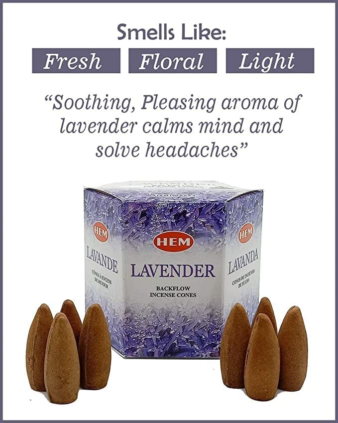 Hem Backflow Lavender Incense Cone Pack of 40