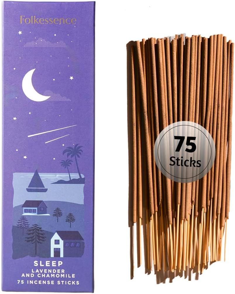 Folkulture Organic Incense Sticks for Meditation Pack of 75 8 Long