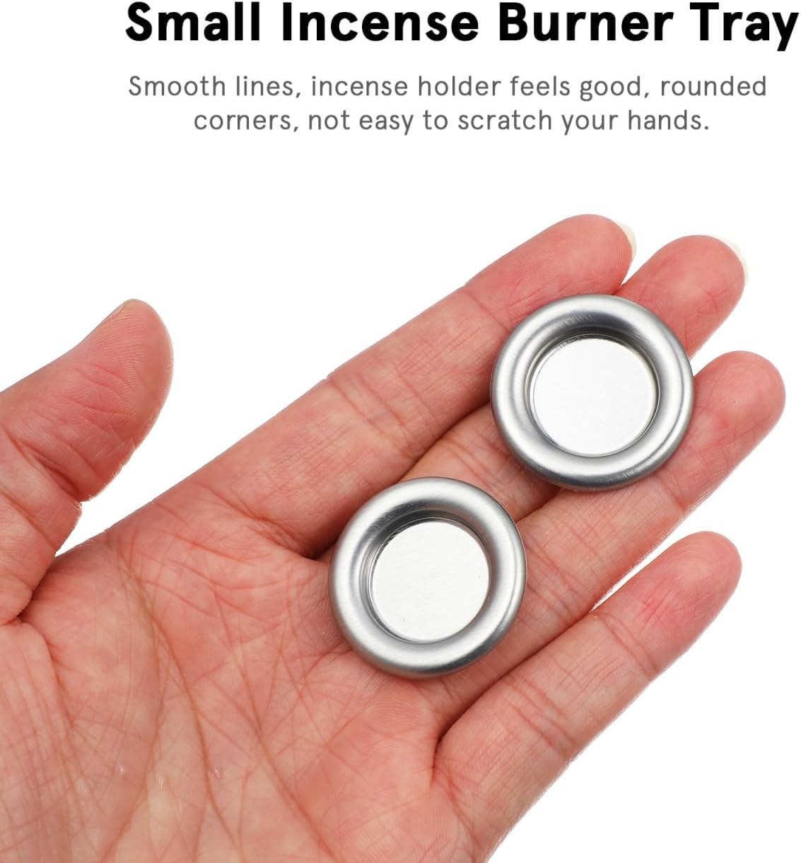 POPETPOP 50Pcs Tower Incense Trays - Silver Metal Plates for Home Decor