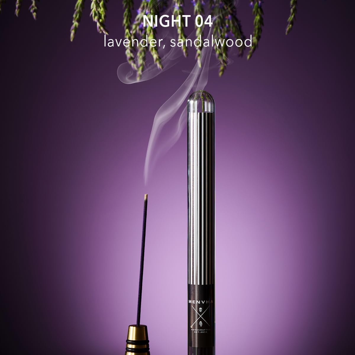 Japanese Incense Sticks with Brass Holder - Lavender Night Series 30 Sticks