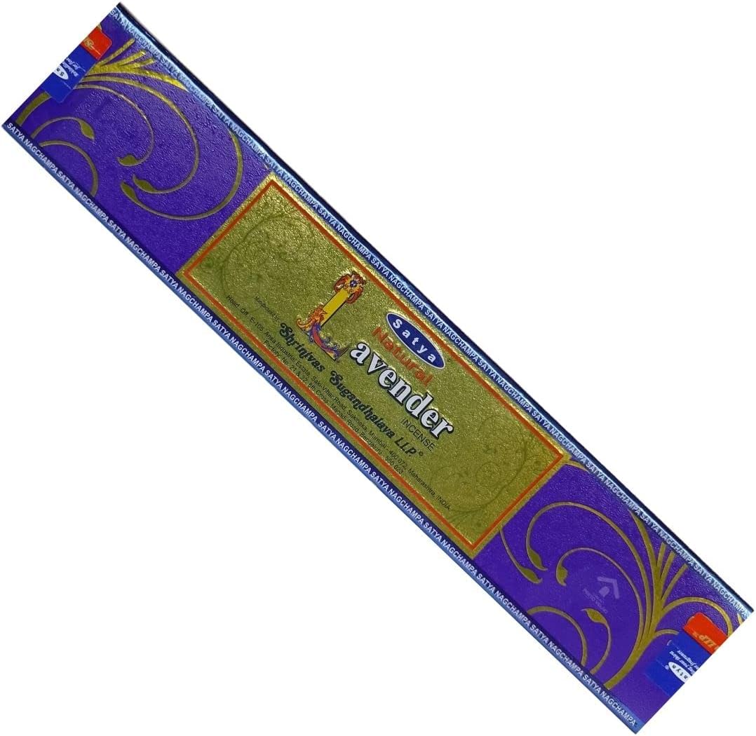 SATYA Natural Lavender Agarbatti Incense Sticks 12 Packs