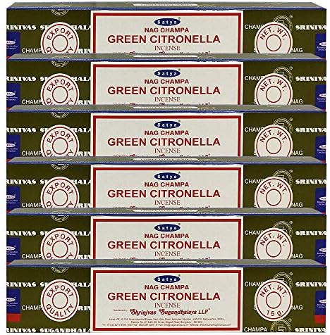 Trumiri Incense Stick Holder Bundle with Satya Nag Champa Green Citronella Incense Sticks - Pack of 6