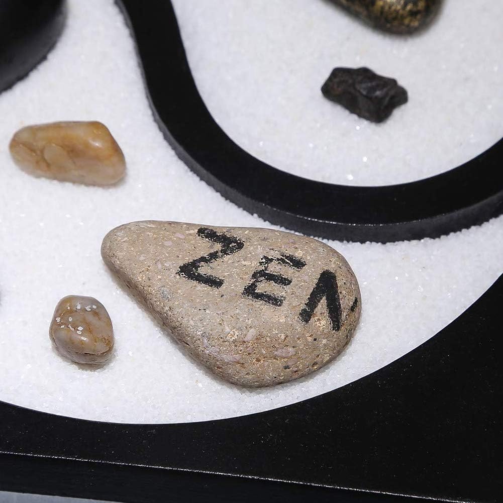 Royal Brands Yin Yang Zen Garden with Buddha Sand Rock Rake and Incense Holder