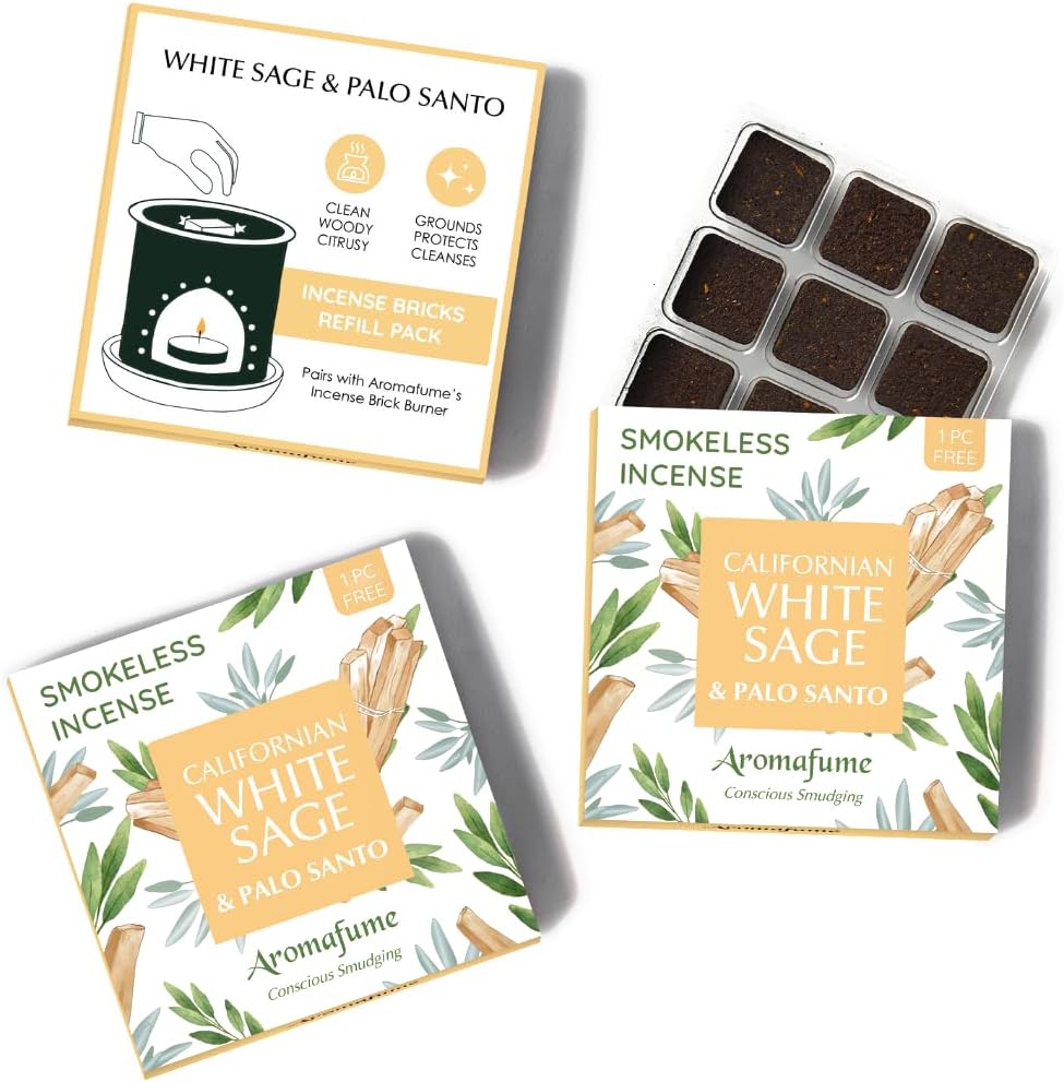 White Sage and Palo Santo Incense Bricks 3x9