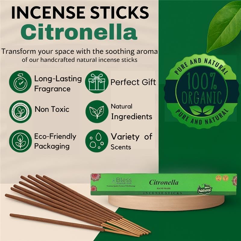 Bless-Citronella Natural Handmade Incense Sticks