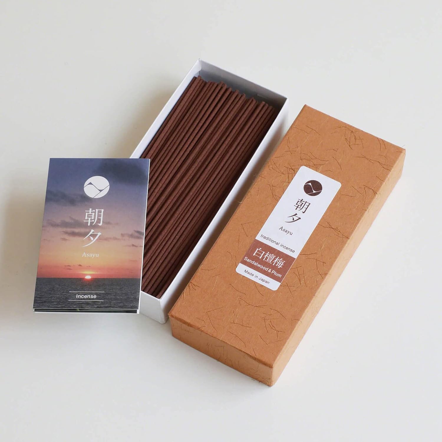 Asayu Japan Traditional Incense Sticks Sandalwood and Plum Blossom Blend 40g