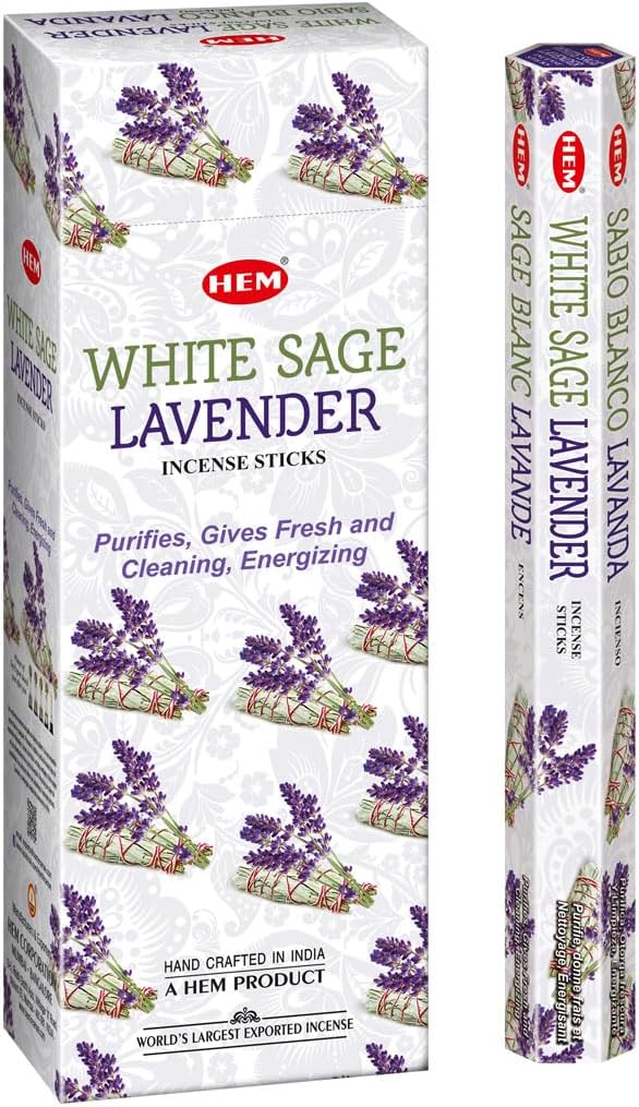 4 Quarters More White Sage Lavender Incense Sticks - Box of Six 20 Sticks Each