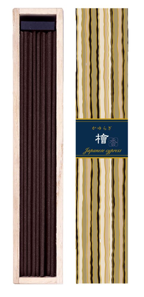 KAYURAGI Japanese Cypress Incense 40 Sticks with Holder by Nippon Kodo