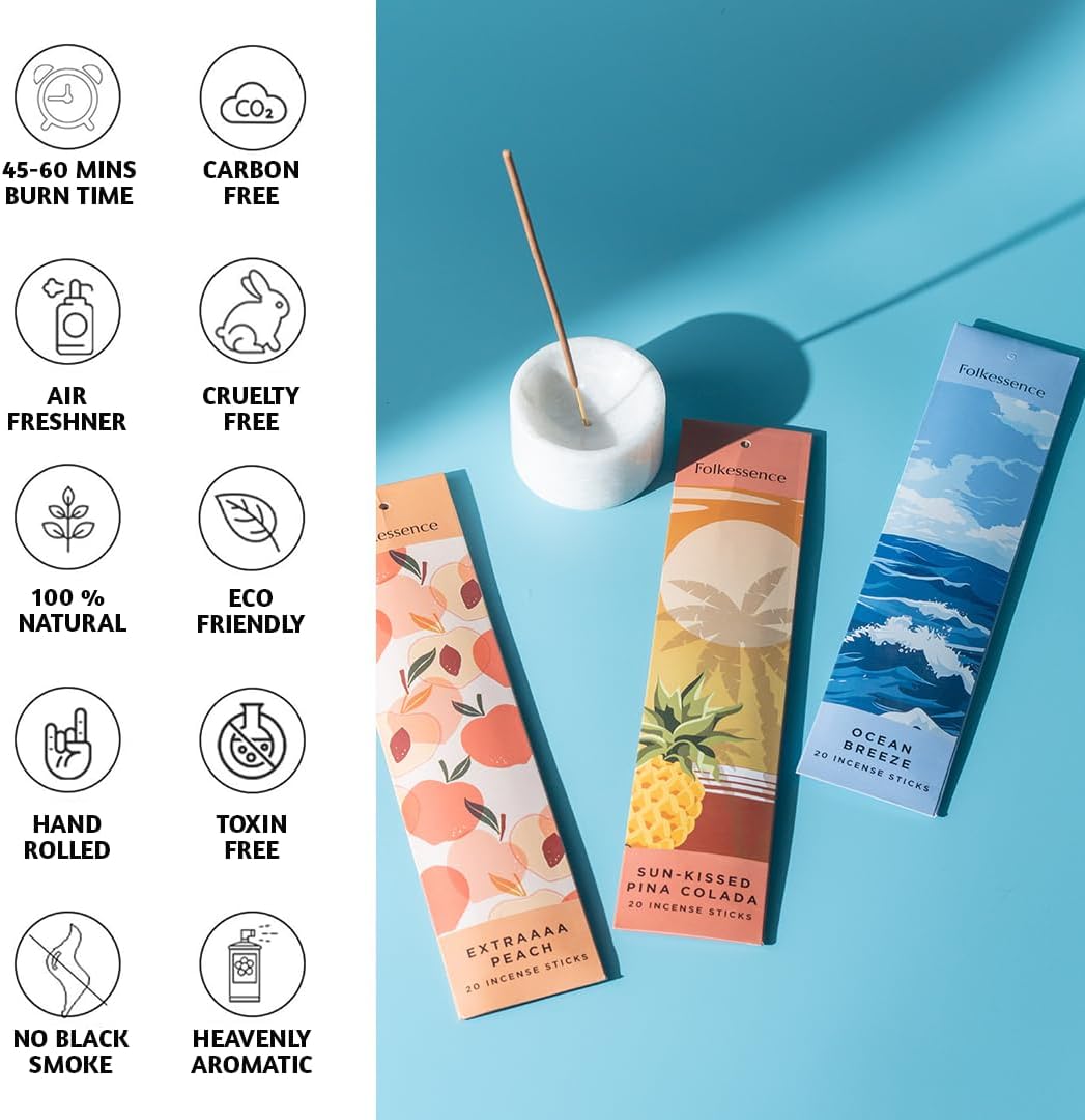Folkulture Fall Incense Sticks with Holder Set of 6 1