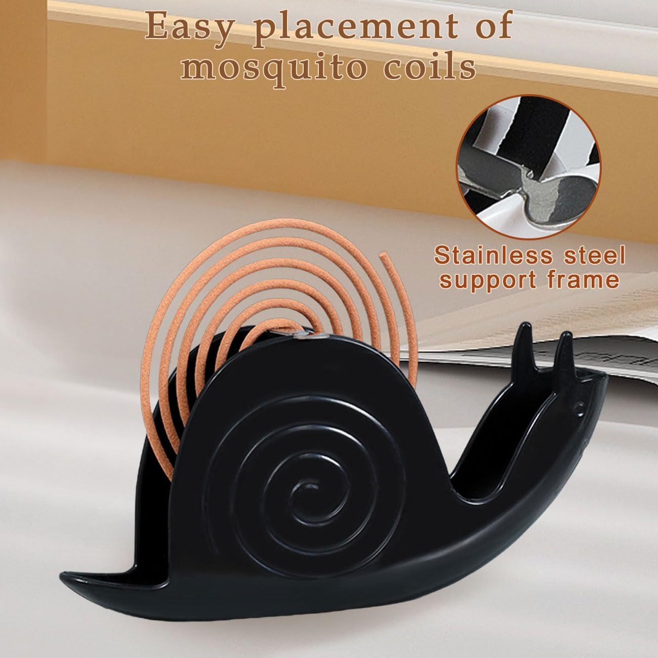 Snail Shape Mosquito Coil Burner Holder with Fireproof Design