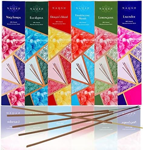 Naqsh Premium Hand-Rolled Incense Sticks Assorted 6 Pack
