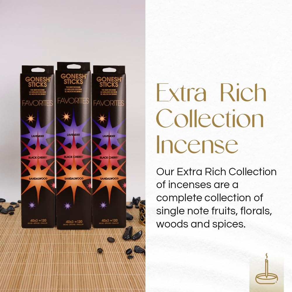 Gonesh Top 3 Extra Rich Incense Sticks 120 Pack