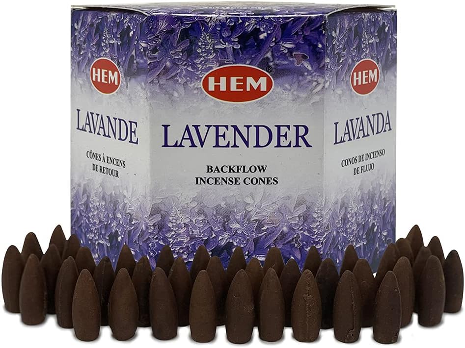 TRUMIRI Lavender Incense Cones 40 Pack for Waterfall Fountain
