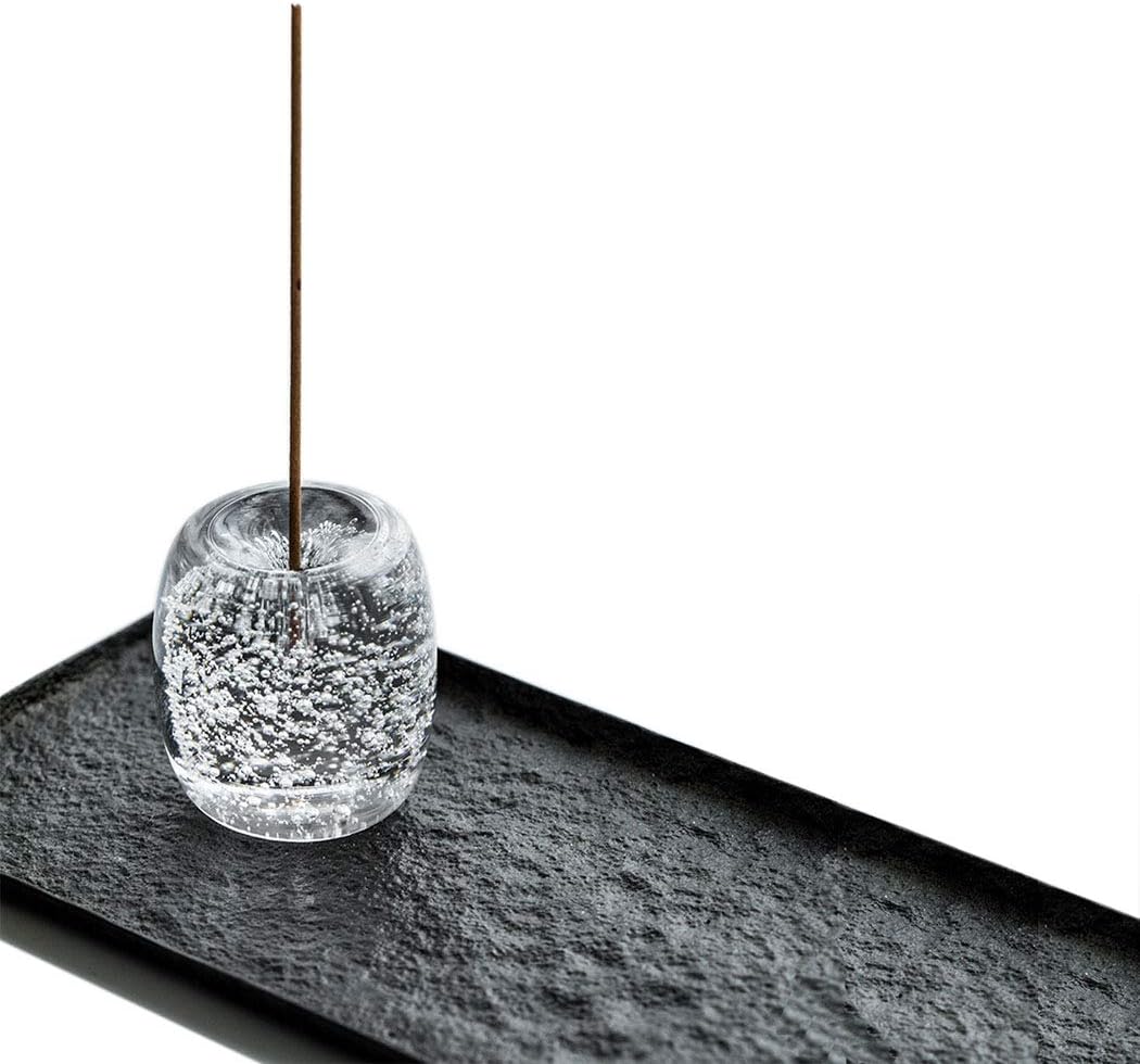 Clear Artificial Crystal Incense Stick Holder with Bubbles Design