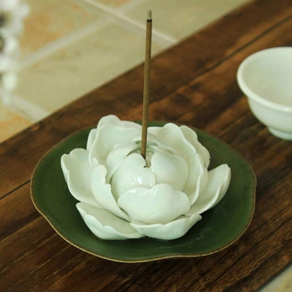 Handmade Chinese Ceramics Incense Holder White 255 Inch