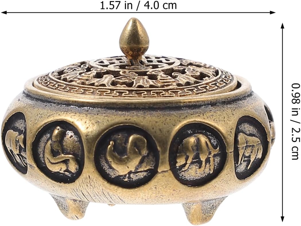 CIMAXIC Brass Chinese Zodiac Incense Burner - Decor and Aromatherapy
