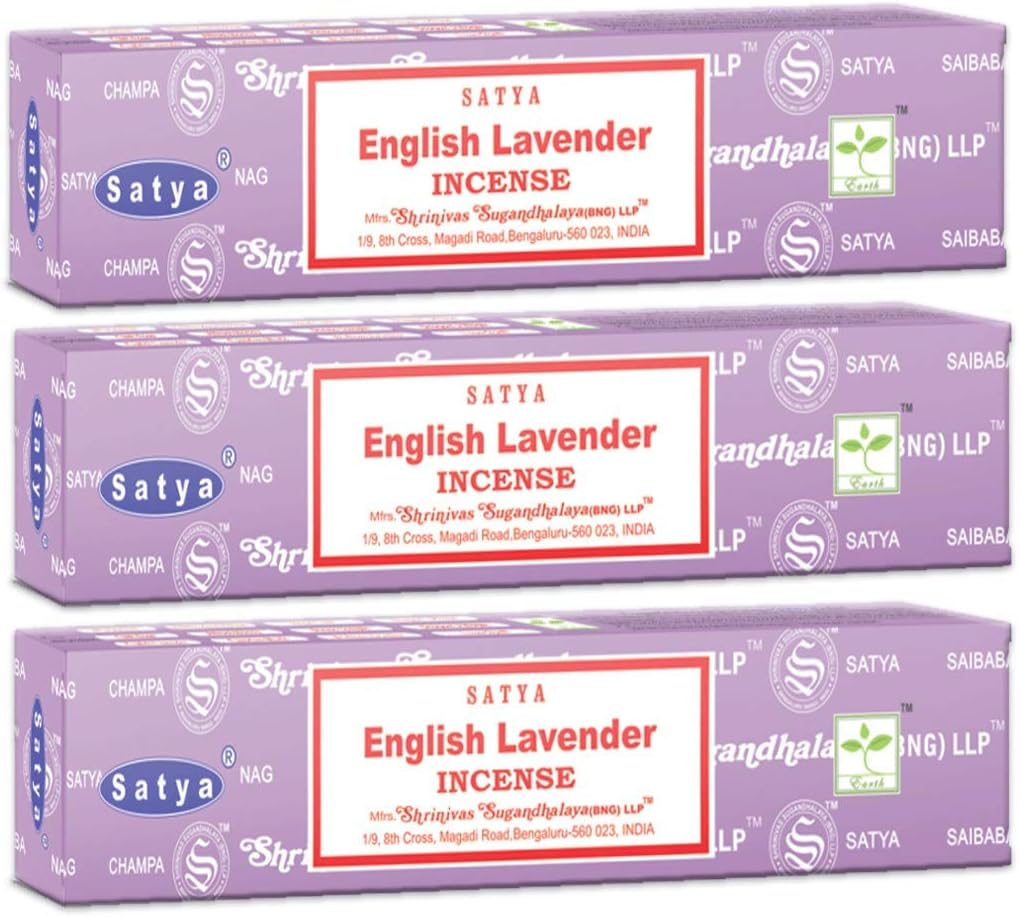 3-Pack Satya English Lavender Incense Sticks 15g Box