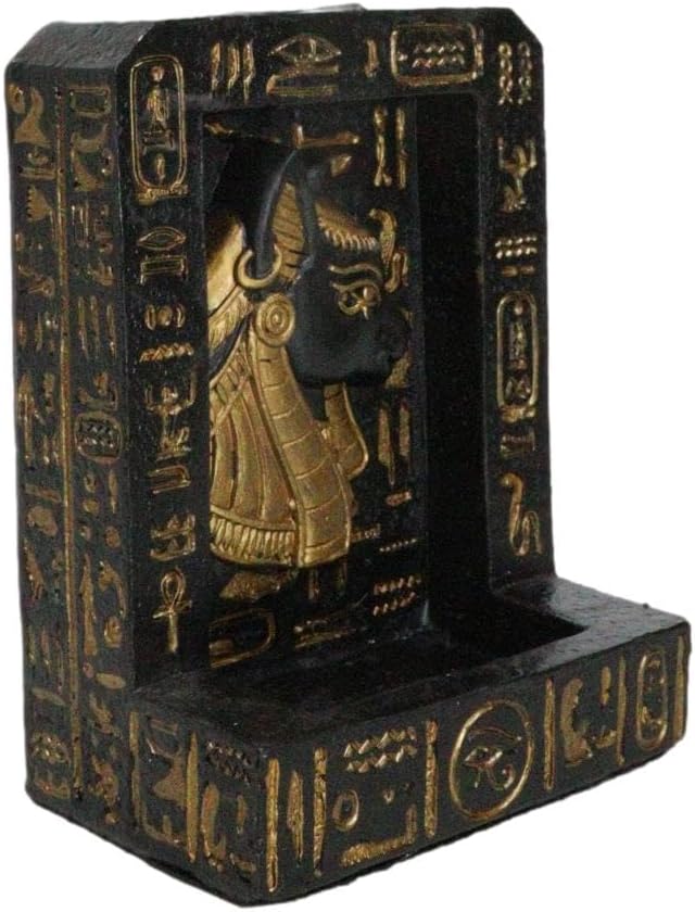 Egyptian Goddess Bastet Incense Holder with Hieroglyphs