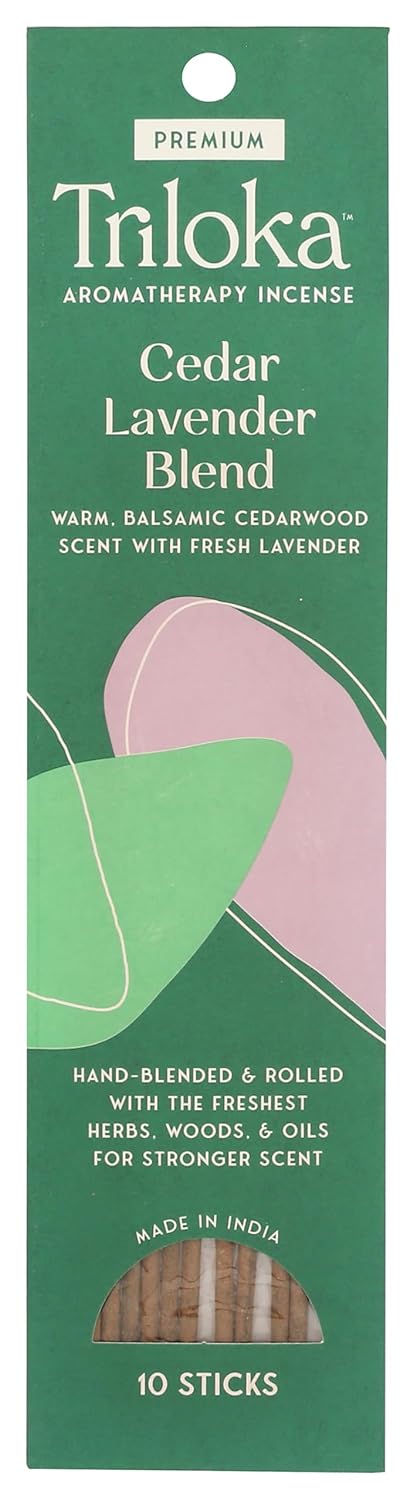 TRILOKA Cedar Lavender Premium Incense 10 Count