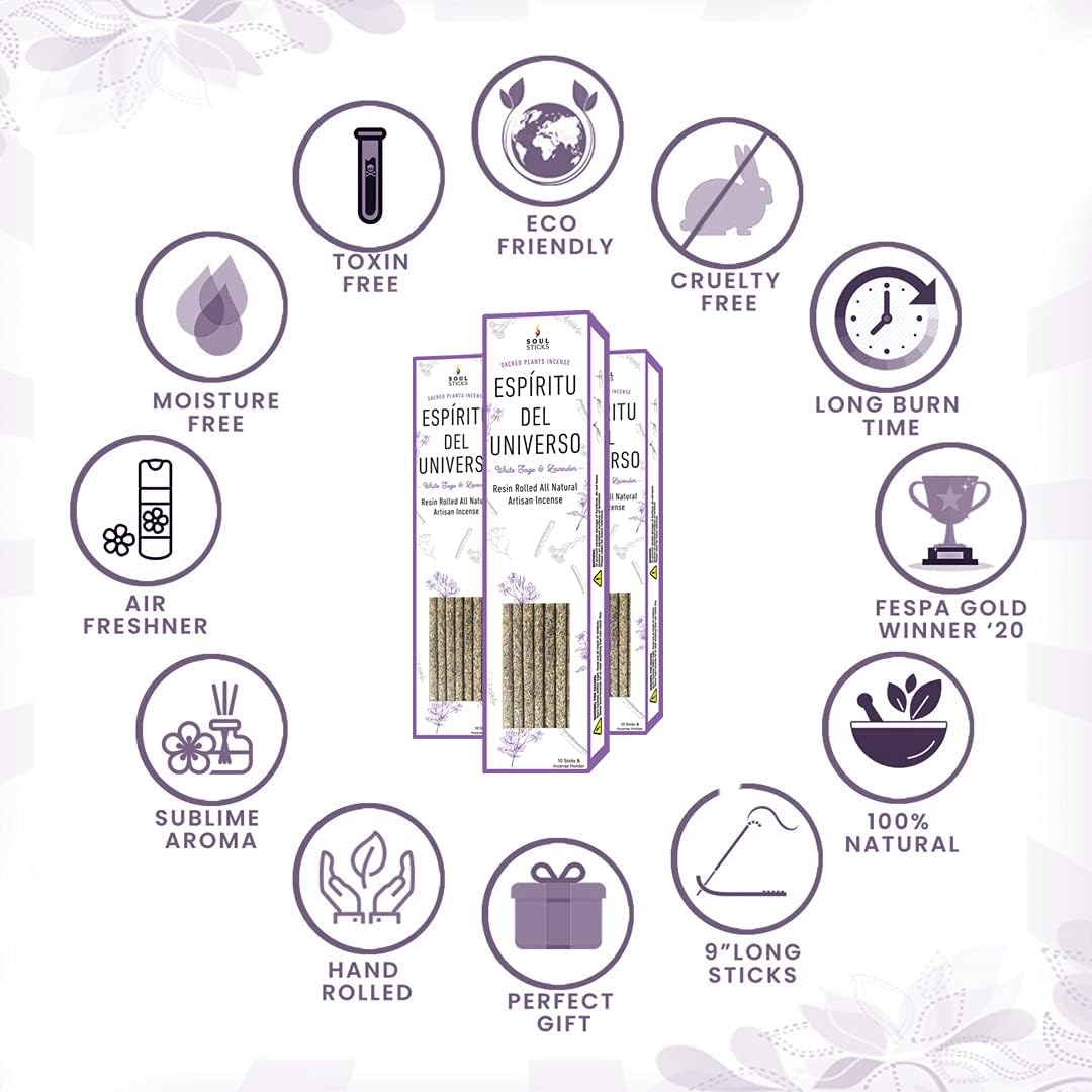 Soul Sticks 10pcs White Sage Lavender Incense Sticks