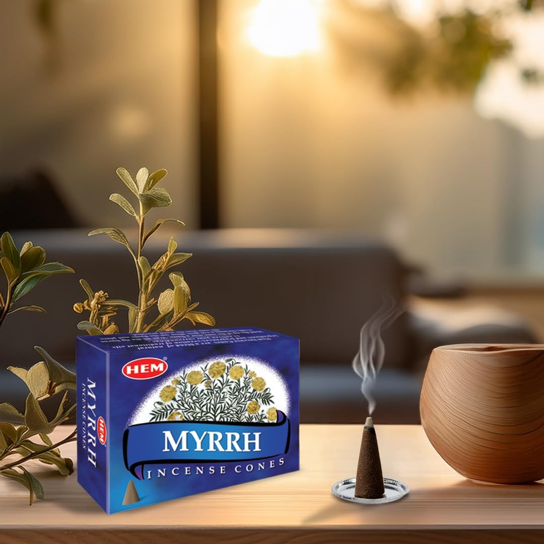 HEM Myrrh Incense Cones Pack of 12