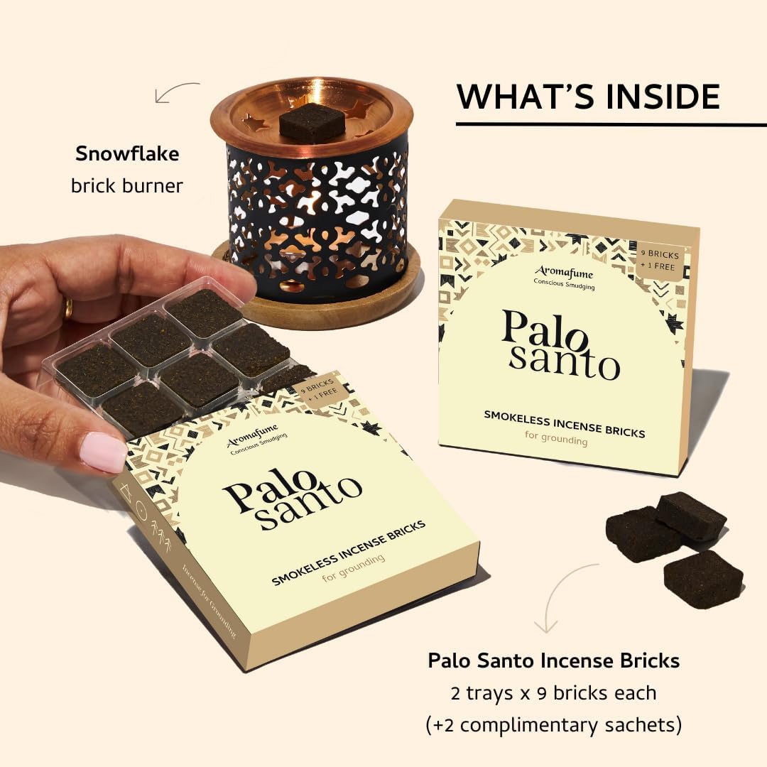 Aromafume Palo Santo Incense Bricks with Snowflake Burner