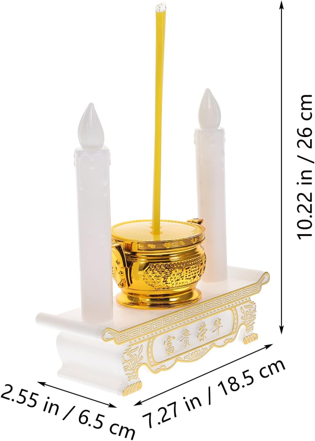 1 Pc LED Incense Burner Kit - Buddhist Wealth Figurine Ornament for Home Decoration