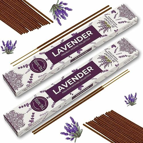 TRUMIRI Organic Lavender Incense Sticks - 40 Total - Dual Pack
